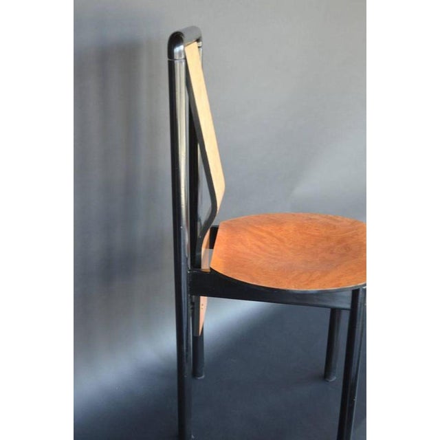 Wood Set of Six Pierre Cardin Dining Chairs in Pecan & Ebonized Maple. u.s.a. 1970s For Sale - Image 7 of 9