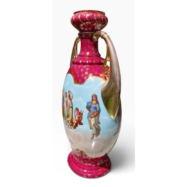 Antique Royal Vienna Style Porcelain Twin-Handled Urn Vase For Sale - Image 13 of 13