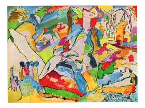 Wassily Kandinsky Vintage 1958 Abstract Lithograph Print " Study for Composition II " 1910