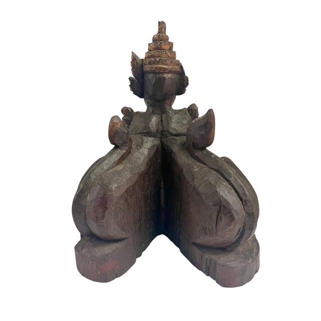 Stunning pair of statues of Manussiha, a mythical creature from Burmese folklore and Buddhist mythology. Manussiha are...