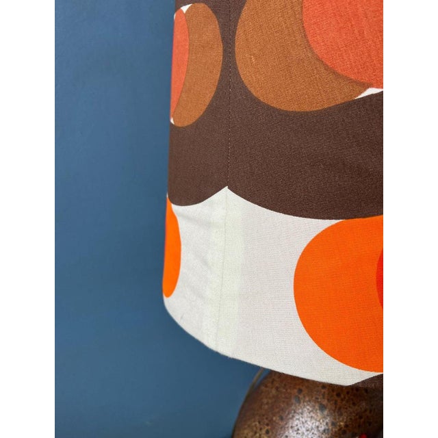 Orange Ceramic Floor Lamp with Dotted Shade, West Germany For Sale - Image 9 of 11