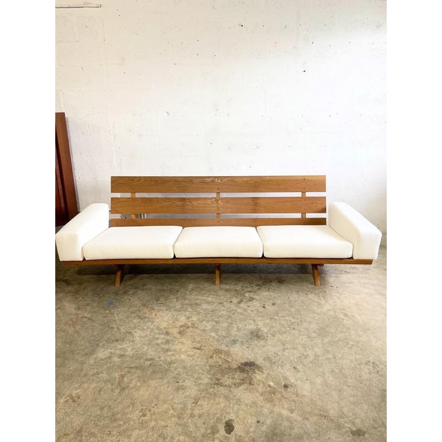 1950s Georg Thams Danish Mid Century Oak Sofa For Sale - Image 5 of 13
