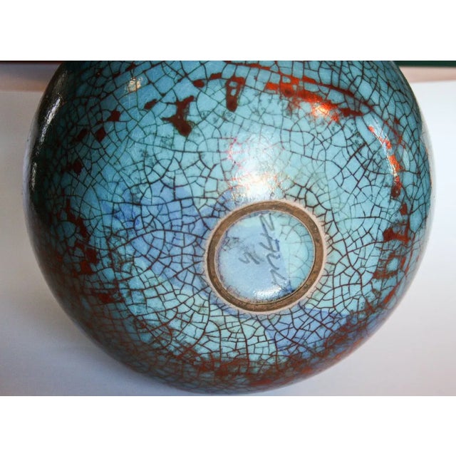 Blue Spherical Vase Sculpture in Ceramic Stoneware by Carlo Zauli, 1970s For Sale - Image 4 of 5