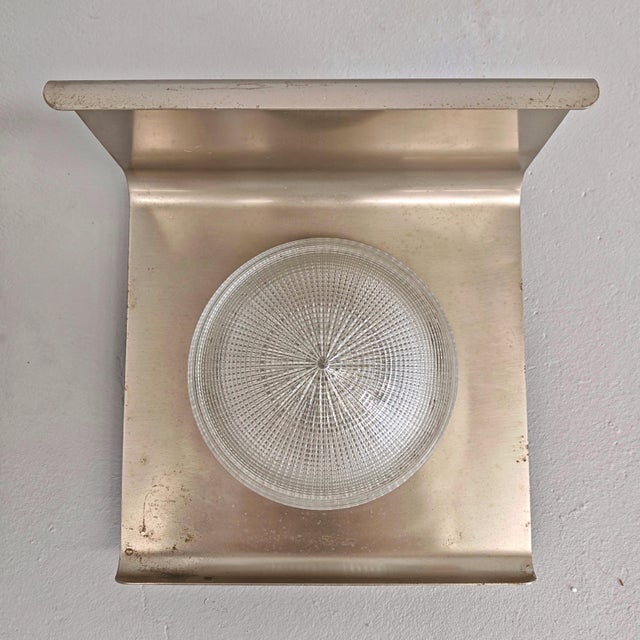 Wall Lamps in Nickel-Plated Metal Sheet and Glass, 1960s, Set of 2 For Sale - Image 13 of 16