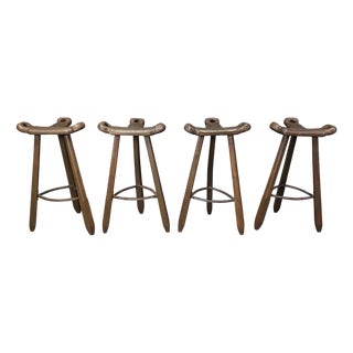 Mid-Century Brutalist Bar Stools, 1960s, Set of 4 For Sale