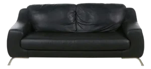 Nicoletti Black Leather Modern Couch