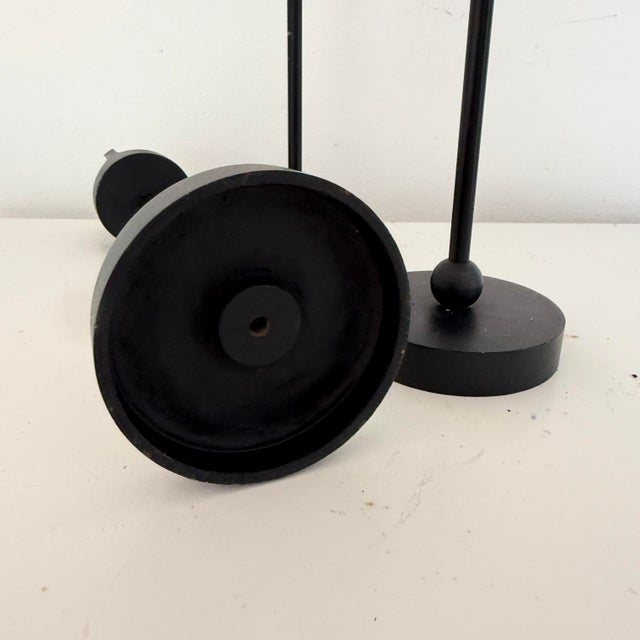 Van Keppel-Green Vintage MCM Candlestick Holders by Van Keppel-Green, Set of Three. Cast Iron Brutalist Style For Sale - Image 4 of 10