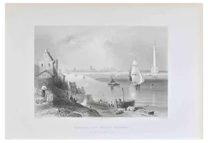 William Henry Bartlett, Yarmouth, with Nelson's Monument, Lithograph, 19th Century