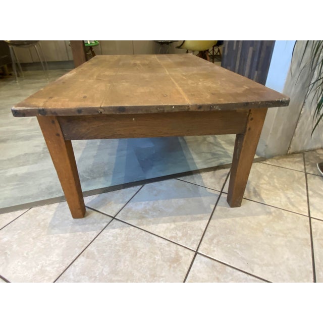 Rustic Farmhouse Coffee Table in Oak, 1930 For Sale - Image 6 of 18