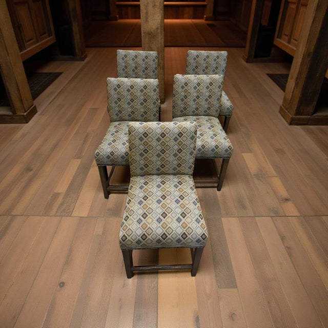 2000 - 2009 Ethan Allen Upholstered Dining Chairs – Set of 5 – Artisan Crafted For Sale - Image 5 of 12