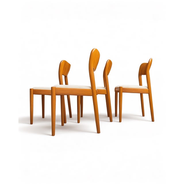Sculpturally beautiful, organic, and rare danish mid-century modern vintage dining chairs of the highest quality – with...