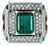 GIA Certified 8ct Emerald Cut Colombian Emerald Diamond Ring 18kt White Gold For Sale