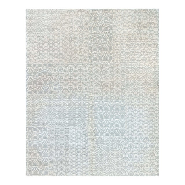 Contemporary Patchwork-Like Mm Floral Handmade Wool Rug by Doris Leslie Blau For Sale
