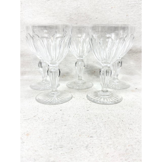 Beautiful vintage Val St Lambert crystal port glasses. A set of five. Traditional and timeless. They make the perfect...