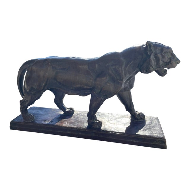 Late 19th Century “Walking Tiger” French Bronze Sculpture by Antoine‑Louis Barye – Signed Barre For Sale