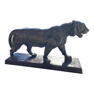 Late 19th Century “Walking Tiger” French Bronze Sculpture by Antoine‑Louis Barye – Signed Barre