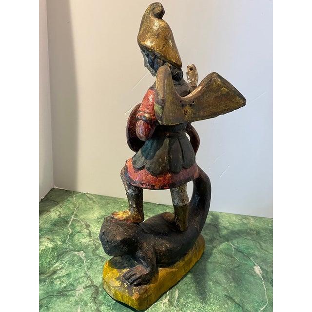 18th Century Spanish Polychrome Wood Carving of St. Michael For Sale - Image 12 of 12