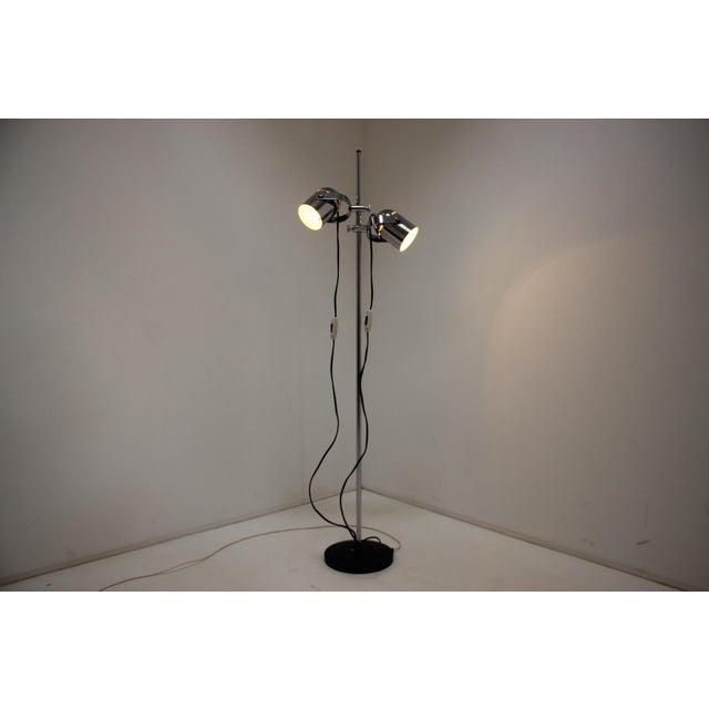 Silver Mid-Century Floor Lamp by Stanislav Indra, 1970s For Sale - Image 8 of 10