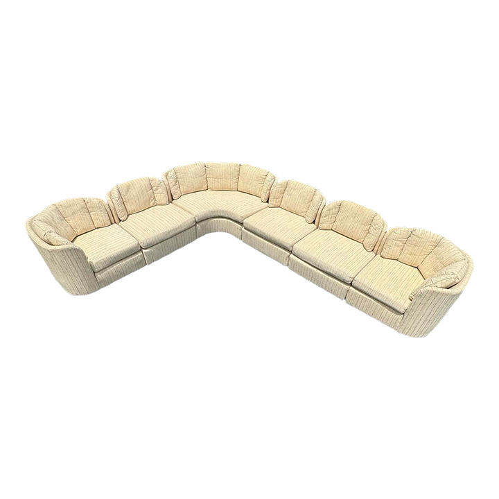 Henredon Folio 500 Modular Scalloped Sofa - 6 Pieces | Chairish