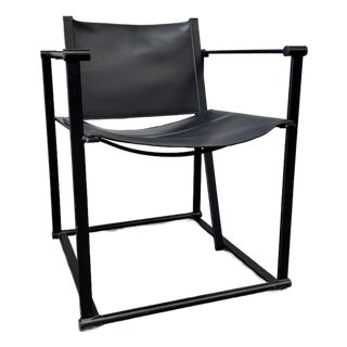 Post Modern Black Leather and Metal Armchair #5 by Radbound Van Beekum for Pastoe For Sale