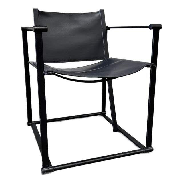 Post Modern Black Leather and Metal Armchair #5 by Radbound Van Beekum for Pastoe For Sale