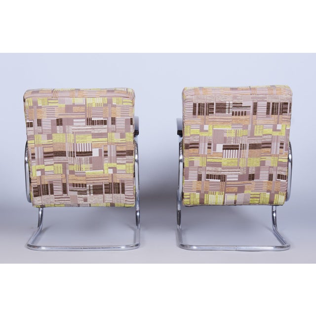 Bauhaus Armchairs in Chrome-Plated Steel attributed to Mücke-Melder, Czech, 1930s, Set of 2 For Sale - Image 6 of 8