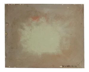 Mid 20th Century "Green Burst" Minimalist Abstract Oil Painting by Newton Haydn Stubbing