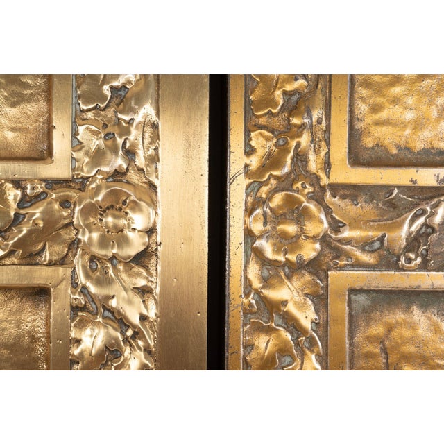 Pair of Brass Architectural Elevator Doors in the Style of Louis Sullivan From a Chicago Building 1930c. For Sale - Image 14 of 14