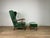 1950s Set of Lounge Chair with Ottoman in Wood and Green Velvet by Paolo Buffa, 1950s For Sale - Image 5 of 9