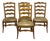 Ethan Allen Ladderback Leather Upholstered Dining Chairs - Set of 4 For Sale