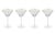 Kampari Triangular Martini Glasses with Gold Rim, Luster, Set of 4 For Sale - Image 4 of 4