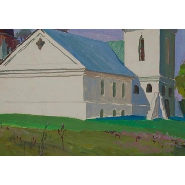 Vintage Sedniv Fortress Oil Painting, Ukrainian Art, 1969 51-73 For Sale - Image 4 of 6