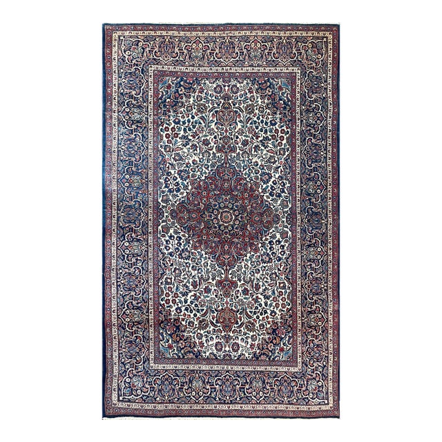 Antique Persian Dabir Kashan Rug For Sale