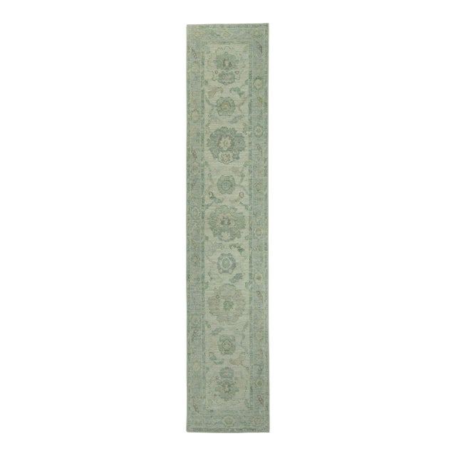 Turkish Oushak Rug 2'2" x 10'6" #19323 For Sale