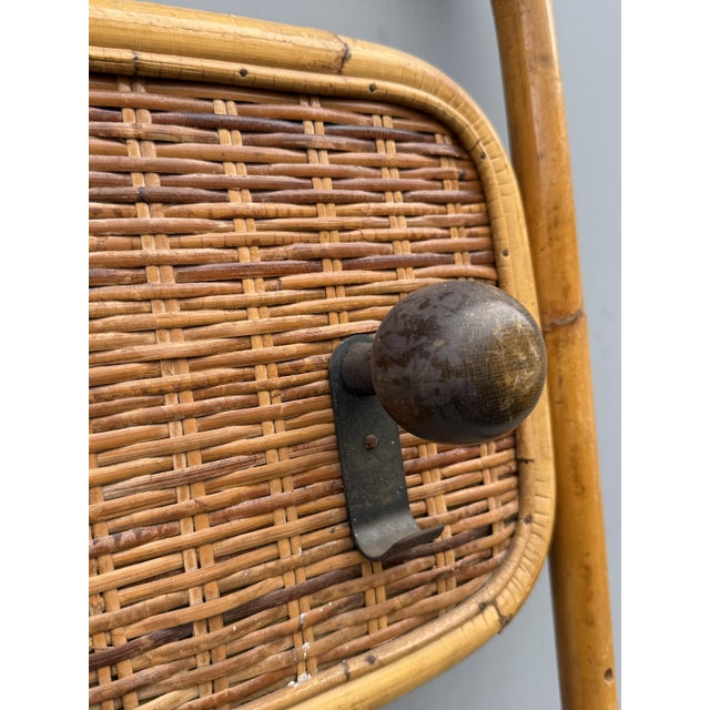 Woven and Curved Bamboo Coat Stand, Italy, 1950s For Sale - Image 6 of 8