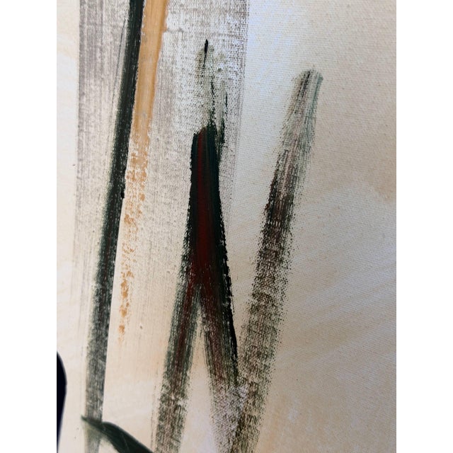Gray Two Men Painting Art Canvas Vintage Mid-Century Modern For Sale - Image 8 of 10