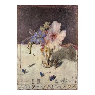 Horst Janssen (German, 1929–1995) — Expressionist Floral Still Life Color Offset Print, Signed For Sale