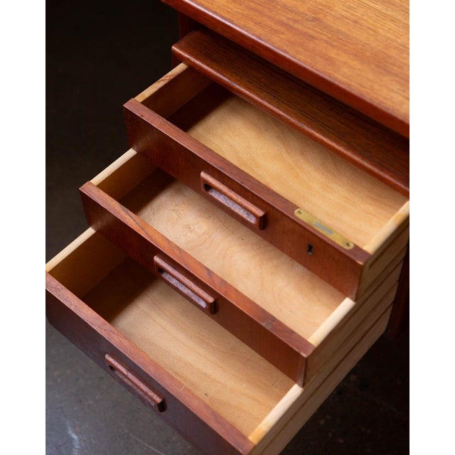 1960s Attributed Hp Hansen Danish Modern Teak Writing Desk, 1960s For Sale - Image 5 of 14