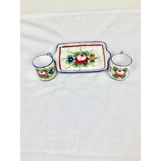 Vintage Deruta Pottery Expresso Cups & Tray Set- 3 Pieces For Sale - Image 9 of 11