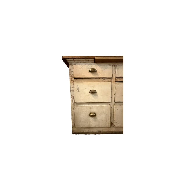 White Antique Primitive Wood Cabinet For Sale - Image 8 of 10