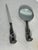 Beautiful vintage desk set of magnifying glass and letters opener with silverplate handles in a shape of hands , nicely...