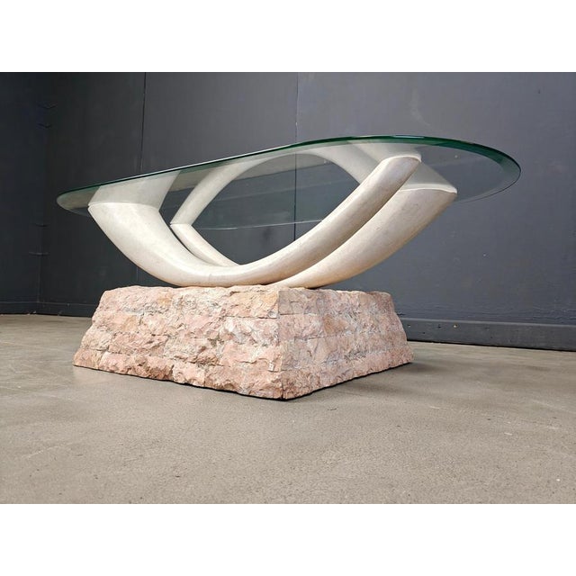 1980s Vintage Faux Tusk Coffee Table, 1980s For Sale - Image 5 of 11