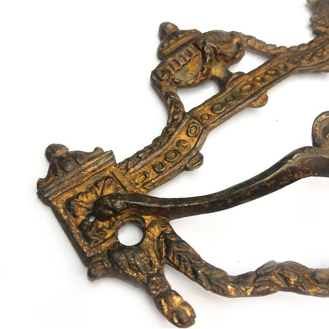 Antique French Victorian Ornate Brass Drop Front Drawer Pull