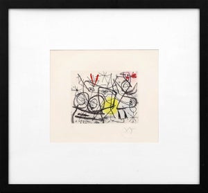 Joan Miró, Preparatifs d'Oiseaux I, Dupin 365 (Rare Hand Signed Aquatint Etching), 1963