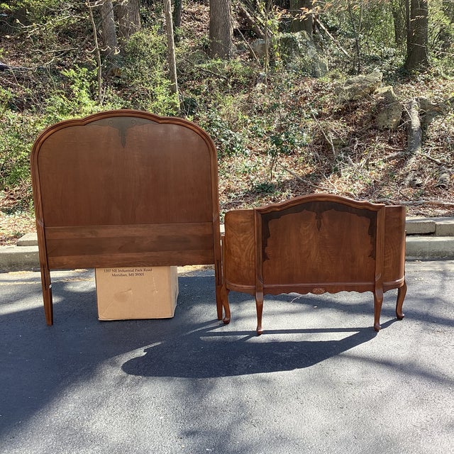 Brown Vintage American Walnut Twin Bed by Atlas Furniture Co Jamestown Ny For Sale - Image 8 of 9