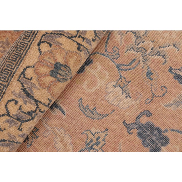Beige Shabby Chic Orange/Beige Wool Rug - 6'2'' X 9'0'' For Sale - Image 8 of 10