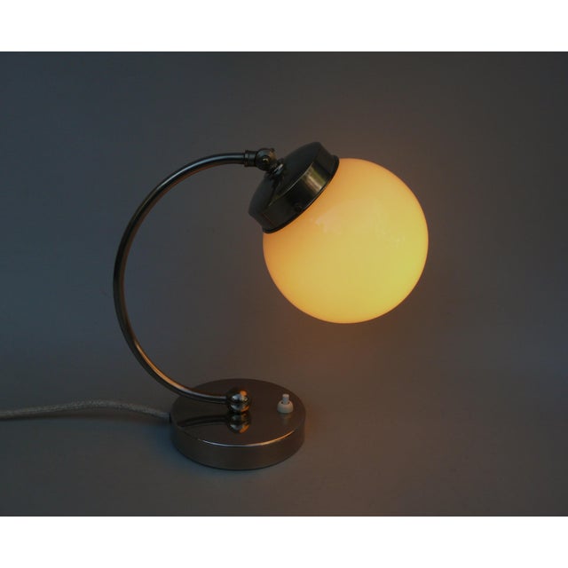 Vintage Bauhaus Bedside Lamp with Beige Cased Glass Shade, 1920s For Sale - Image 10 of 18