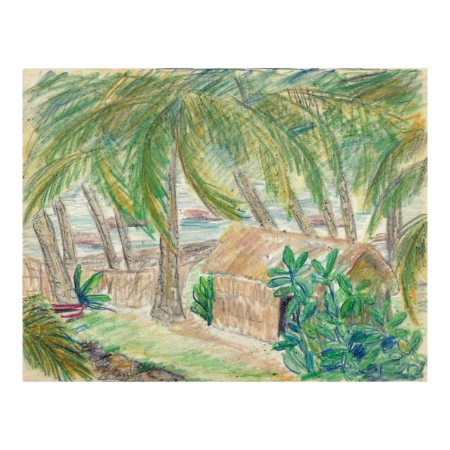 1940s Grace Spongberg Hawaiian Drawing For Sale