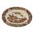 Vintage Mid-Century Modern Large Platter Duck Pond Scene 18x14 Has Japan Sticker Thanksgiving Platter For Sale