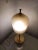 Metal Large Satin Brass & Ribbed Milky Glass Floor Lamp For Sale - Image 7 of 8